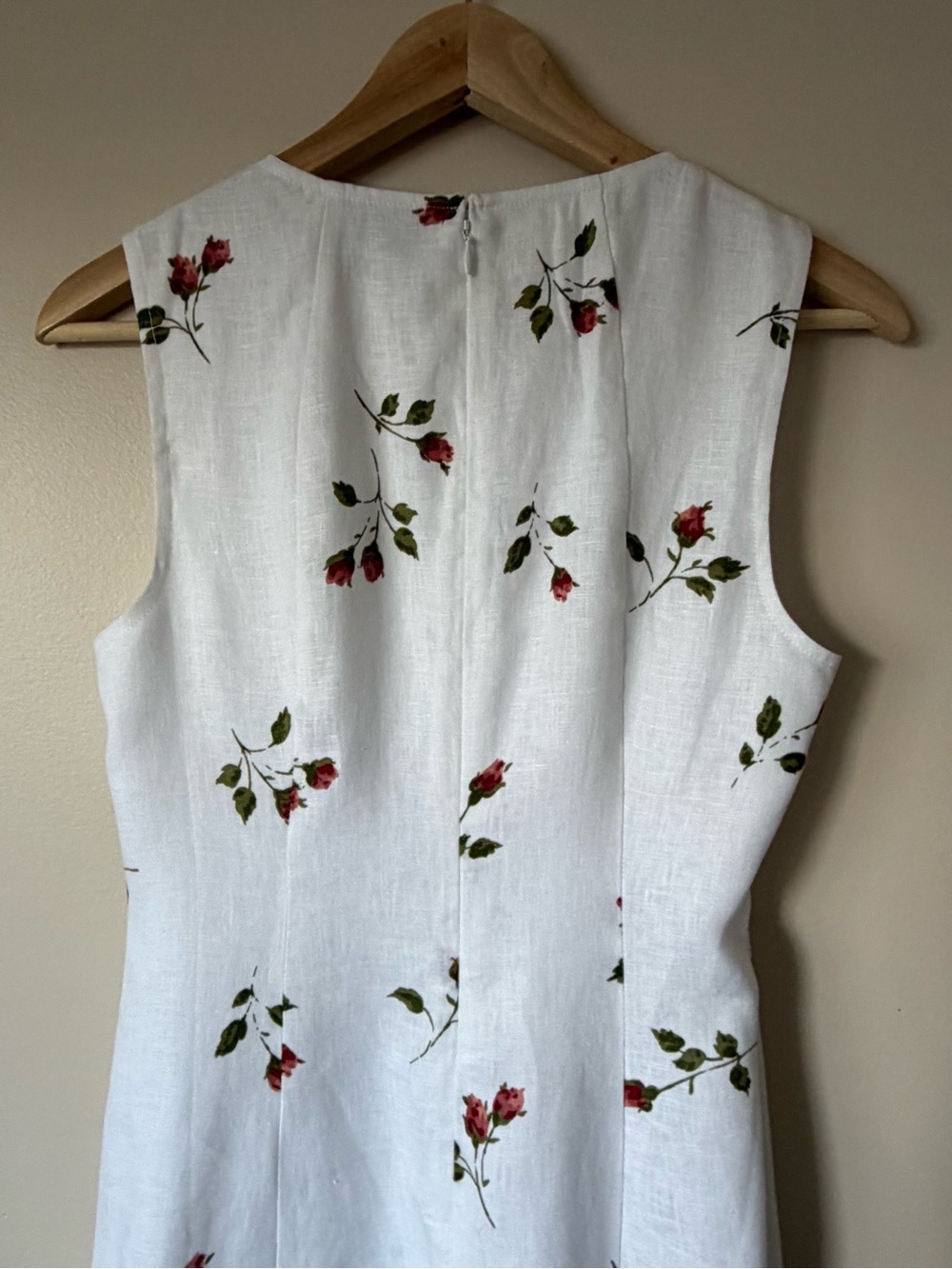 NEW Reformation Cecilia Linen Maxi Dress Floating Rose White Floral | US 4 UK 8 - Picture 10 of 13